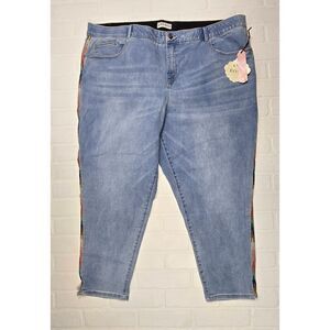 Knox Rose Embroidered Light Wash Skinny Ankle Jeans 26W